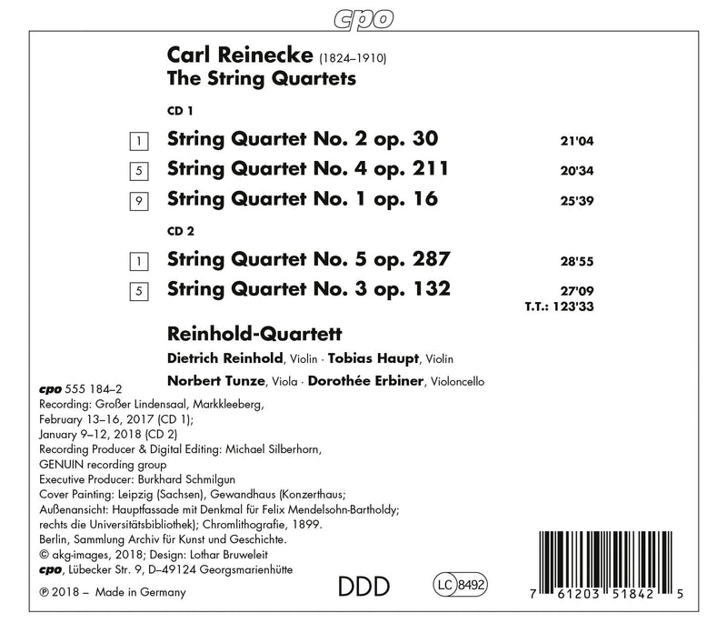 Reinecke: Complete String Quartets