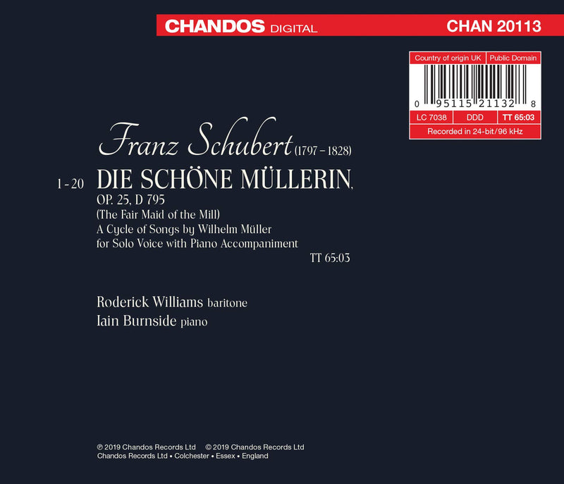 Schubert: Die schone Mullerin / Williams, Burnside