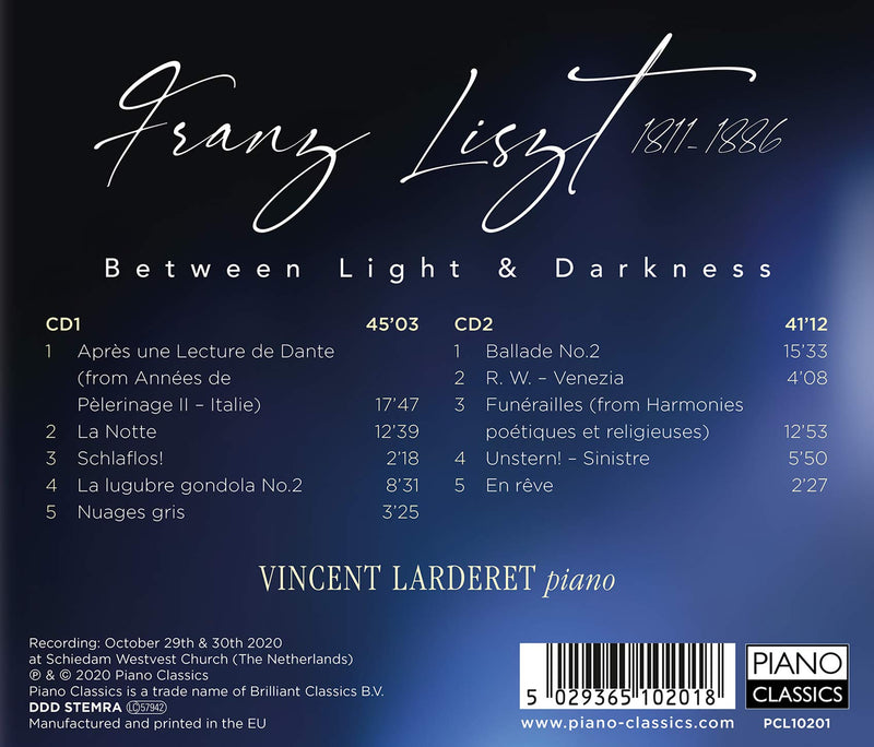 Liszt: Between Light & Darkness / Vincent Larderet [2 CDs]