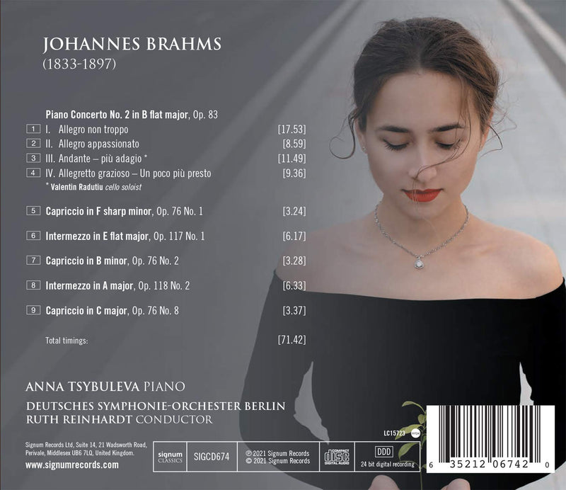 Brahms: Piano Concerto No. 2 - Piano Pieces / Tsybuleva, Reinhardt, Deutsches Symphonie-Orchester Berlin