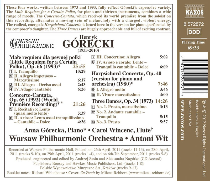 Gorecki: Concerto-Cantata, Little Requiem For A Certain Polka  / Wit, Warsaw Philharmonic
