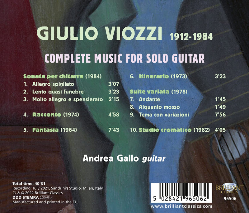 Viozzi: Complete Music for Solo Guitar / Gallo