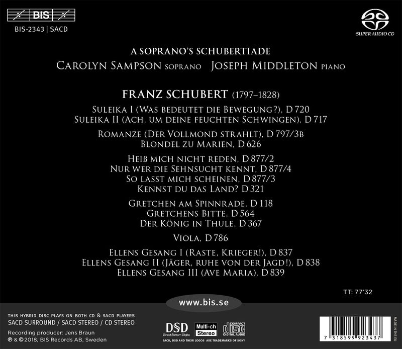 Soprano's Schubertiade / Sampson, Middleton