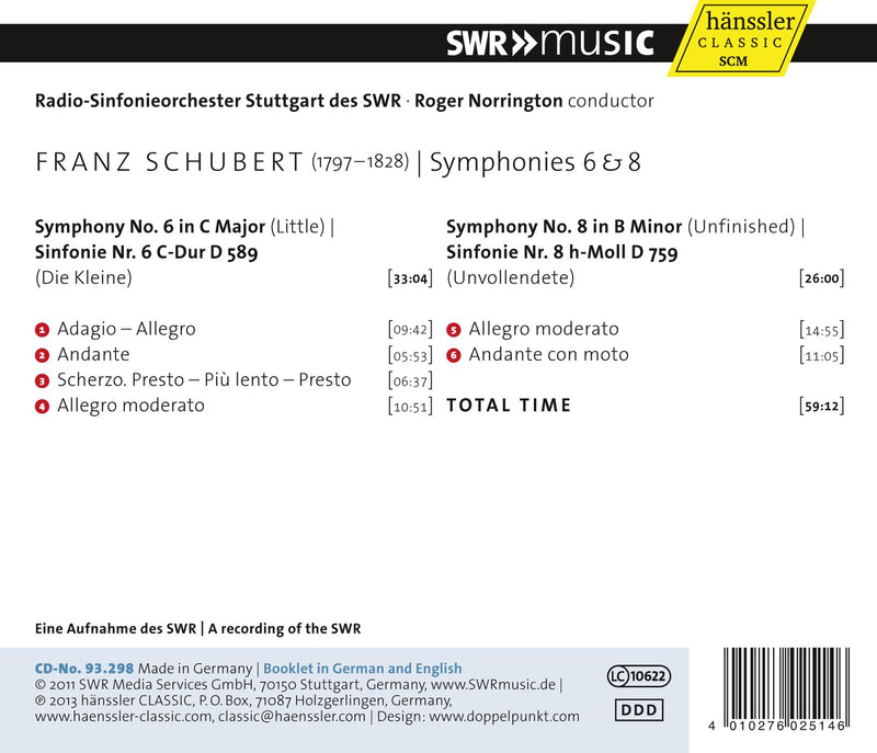 Schubert: Symphonies Nos. 6 & 8