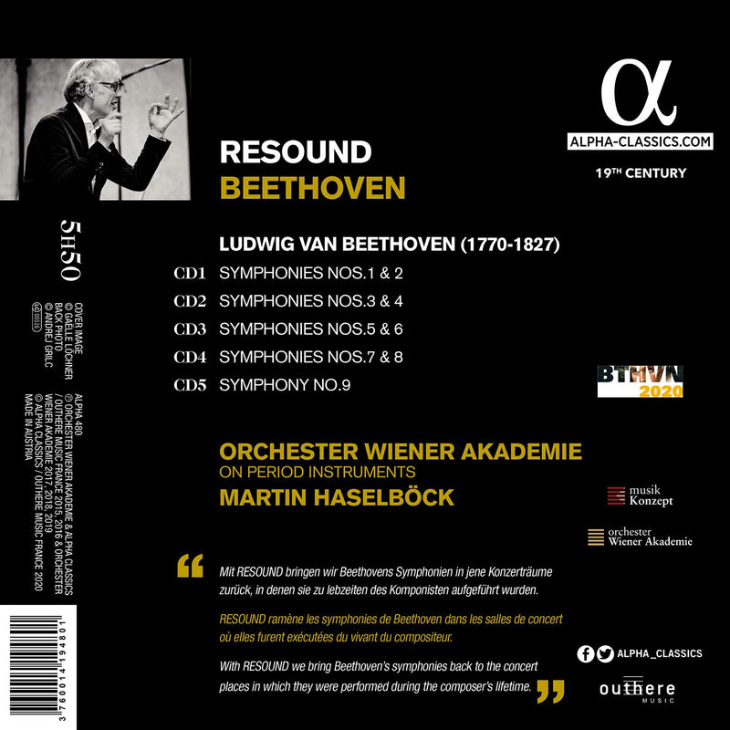 Beethoven: Symphonies Nos. 1-9 / Haselböck, Vienna Academy Orchestra (Complete RESOUND)