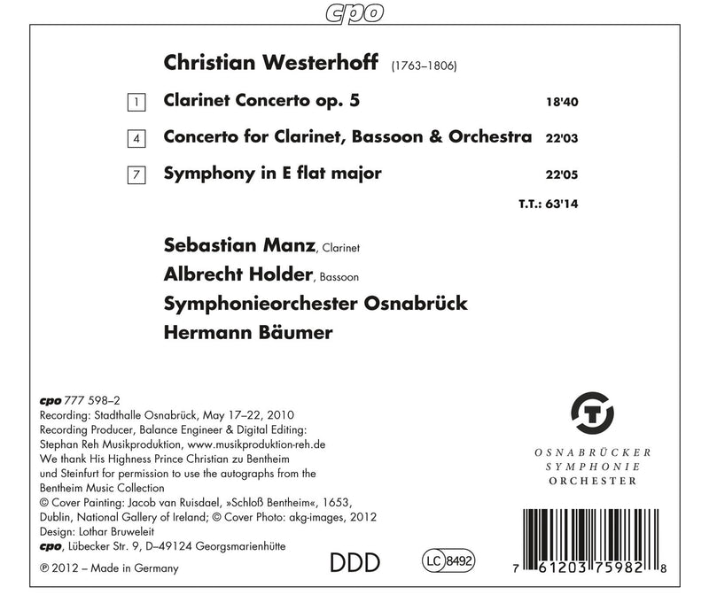 Westerhoff: Symphony - Clarinet Concerto - Double Concerto