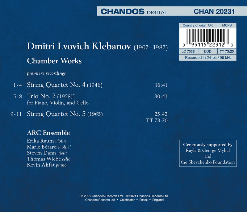 Klebanov: Chamber Works / ARC Ensemble