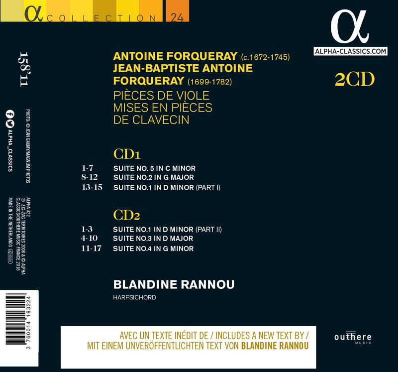 Forqueray: Pieces de viole mises & Pieces de clavecin / Rannou