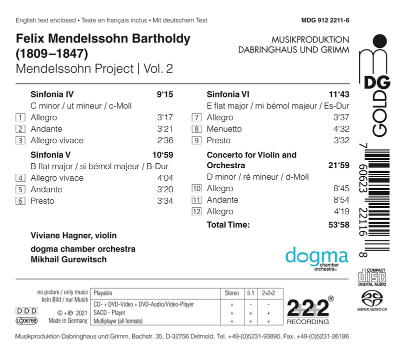 Mendelssohn Project 2 / Hagner, Dogma Chamber Orchestra