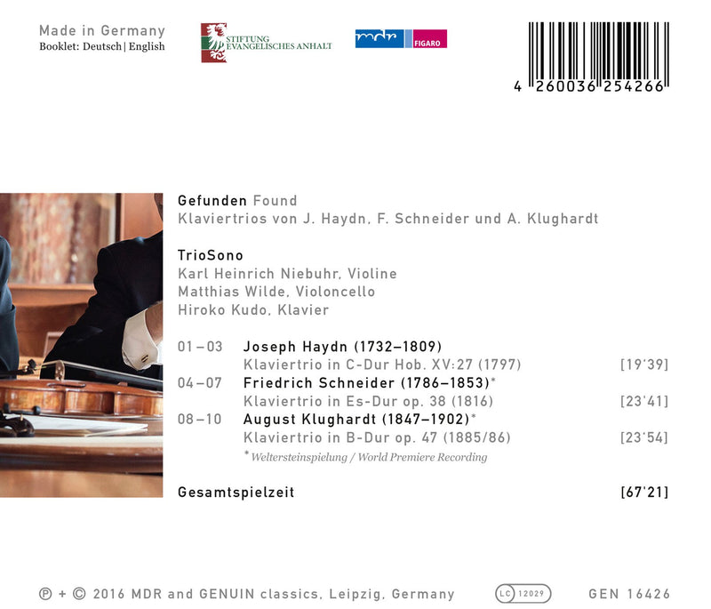 Found: Piano Trios by Haydn, Schneider & Klughardt