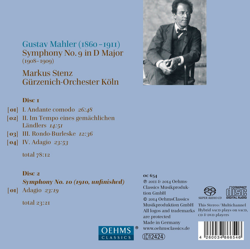 Mahler: Symphonies Nos. 9 & 10 (Adagio) / Markus Stenz, Cologne  Gurzenich Orchestra