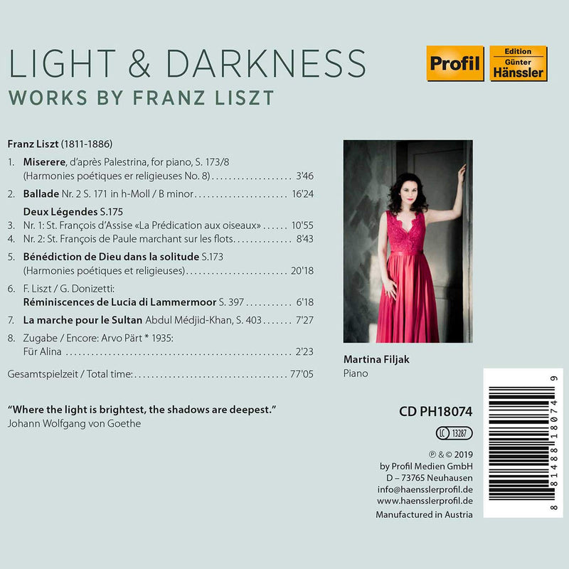 Light & Darkness: Works by Franz Liszt / Filjak