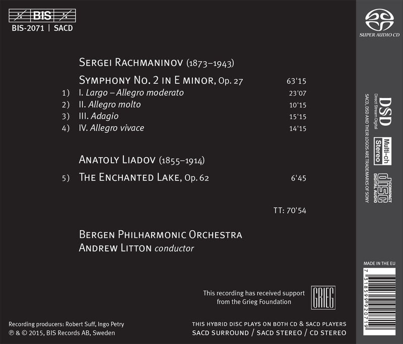 Rachmaninov: Symphony No. 2 - Liadov: The Enchanted Lake / Litton, Bergen Philharmonic
