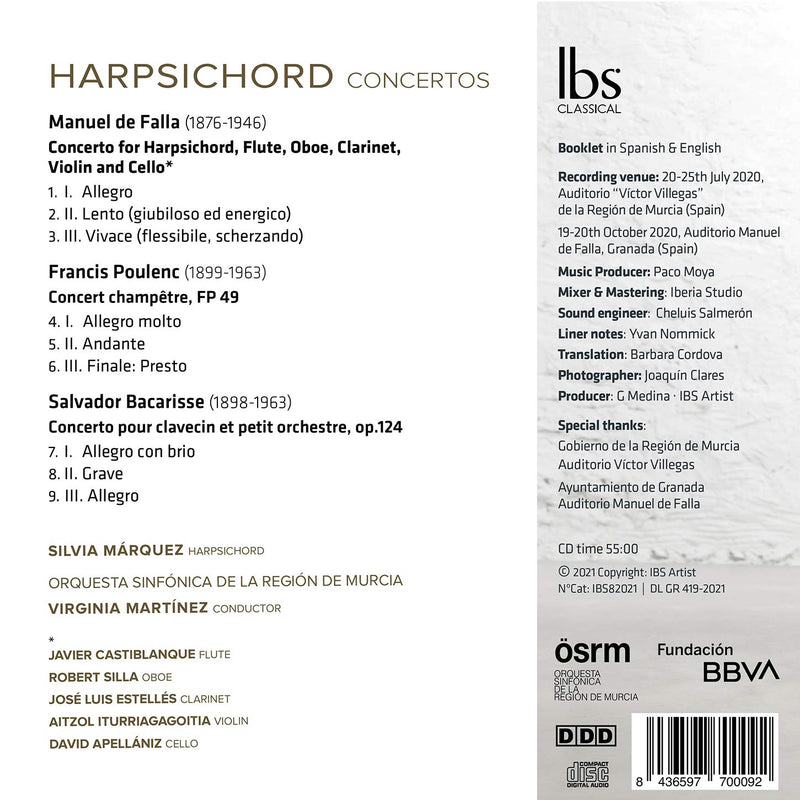 de Falla, Poulenc, Bacarisse: Harpsichord Concertos / Marquez