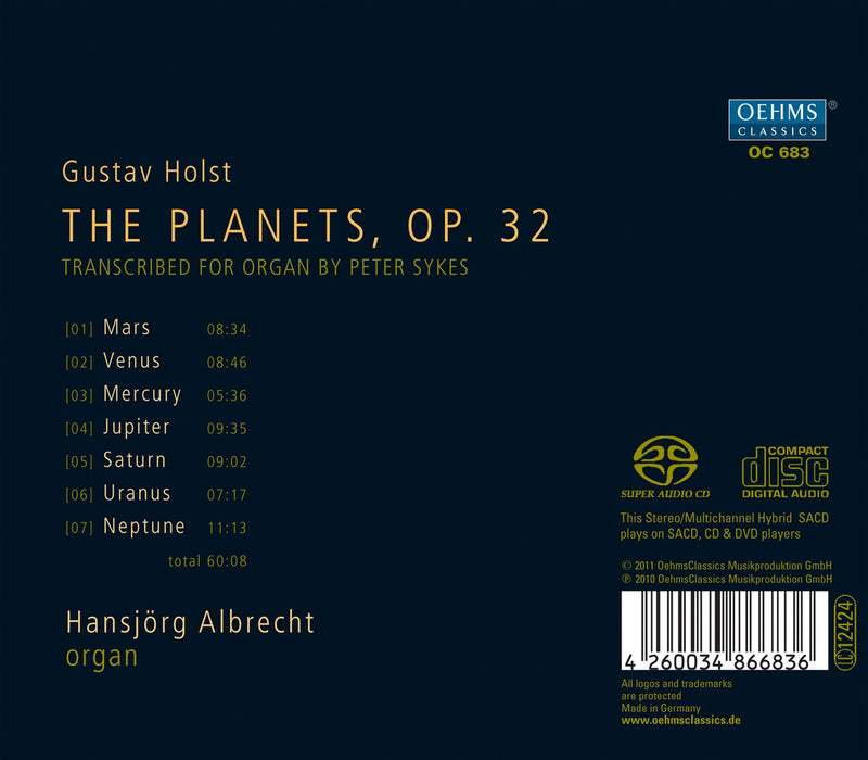 Holst: The Planets (Organ Transcriptions By Peter Sykes)