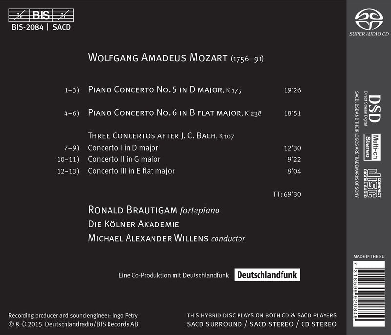 Mozart: Piano Concertos Nos. 5 & 6 / Brautigam, Willens
