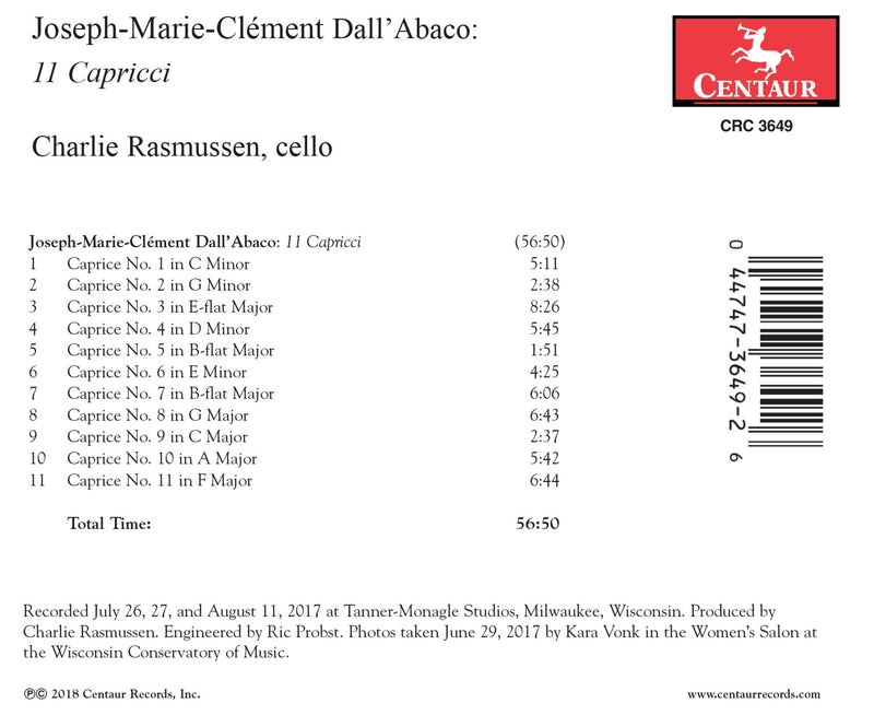 Dall'Abaco: 11 Capricci / Rasmussen