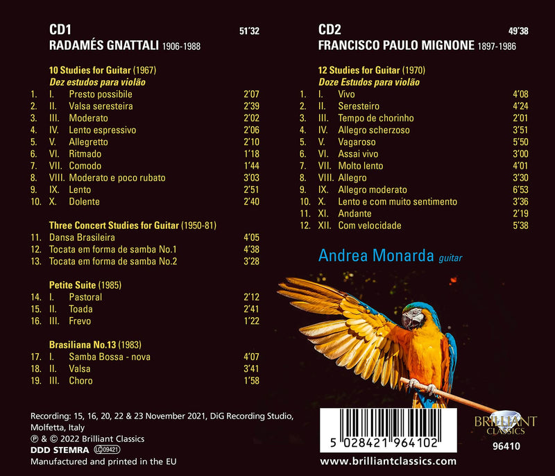 Gnattali & Mignone: Complete Studies for Guitar / Monarda