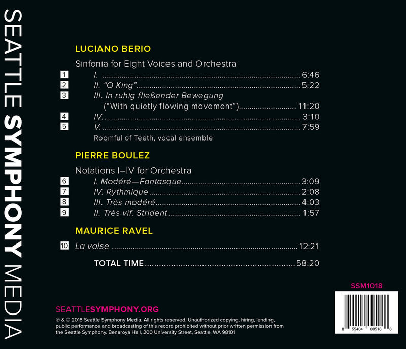 Berio: Sinfonia - Boulez: Notations I-IV - Ravel: La valse / Morlot, Seattle Symphony