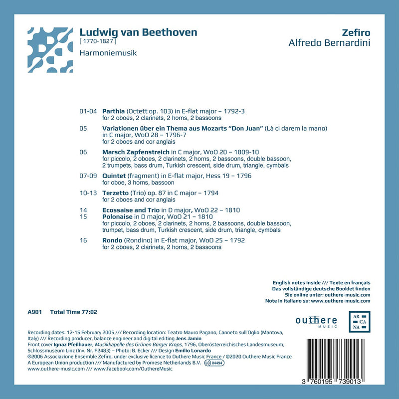 Beethoven: Harmoniemusik / Alfredo Bernardini, Zefiro