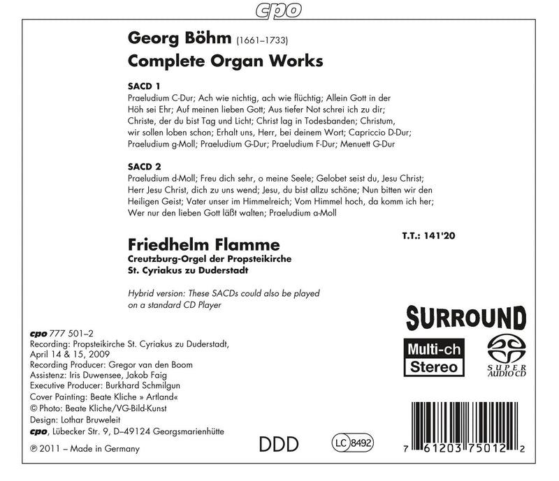 Bohm: Complete Organ Works / Friedhelm Flamme