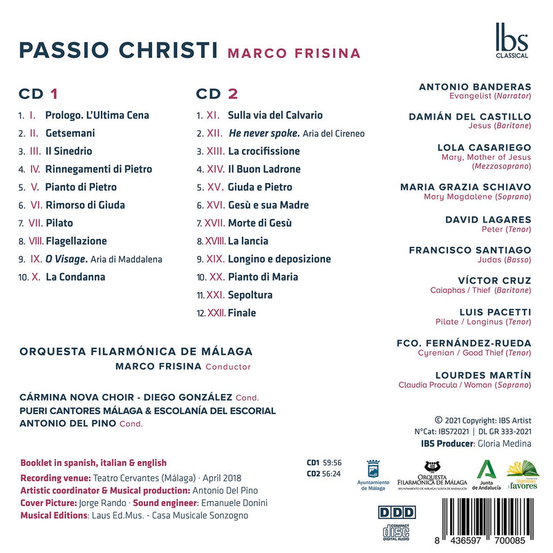 Frisina: Passio Christi / Orquesta Filarmonica de Malaga