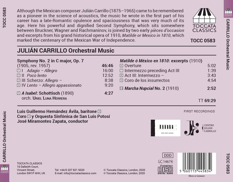 Julian Carrillo: Orchestral Music / Zapata, San Luis Potosi Symphony