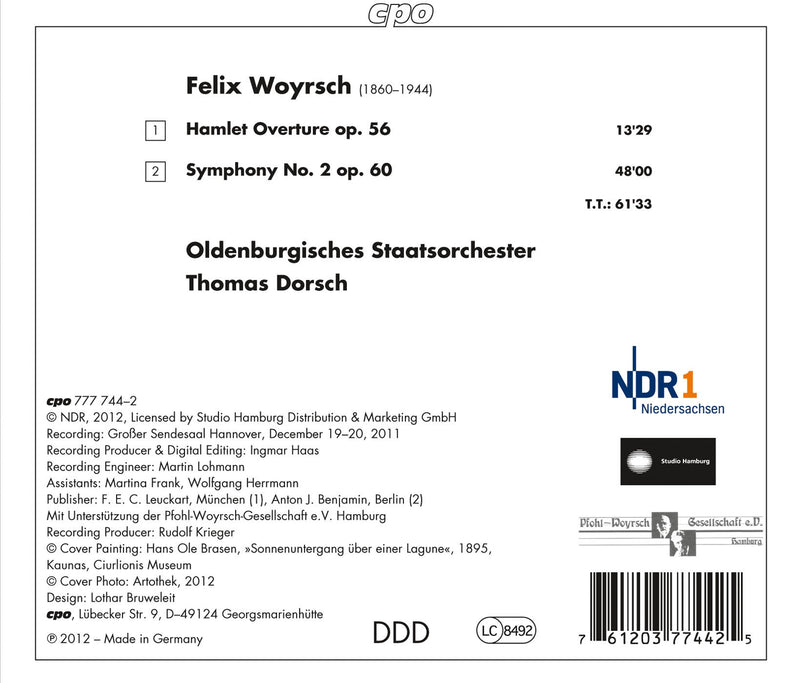 Woyrsch: Symphony No. 2; Hamlet Overture / Dorsch, Oldenburgisches Staatsorchester
