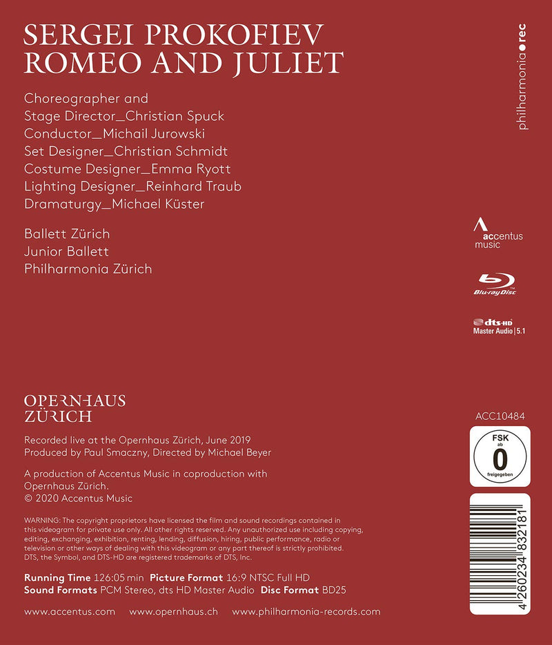 Prokofiev: Romeo & Juliet / Jurowski, Philharmonia Zurich [Blu-ray]