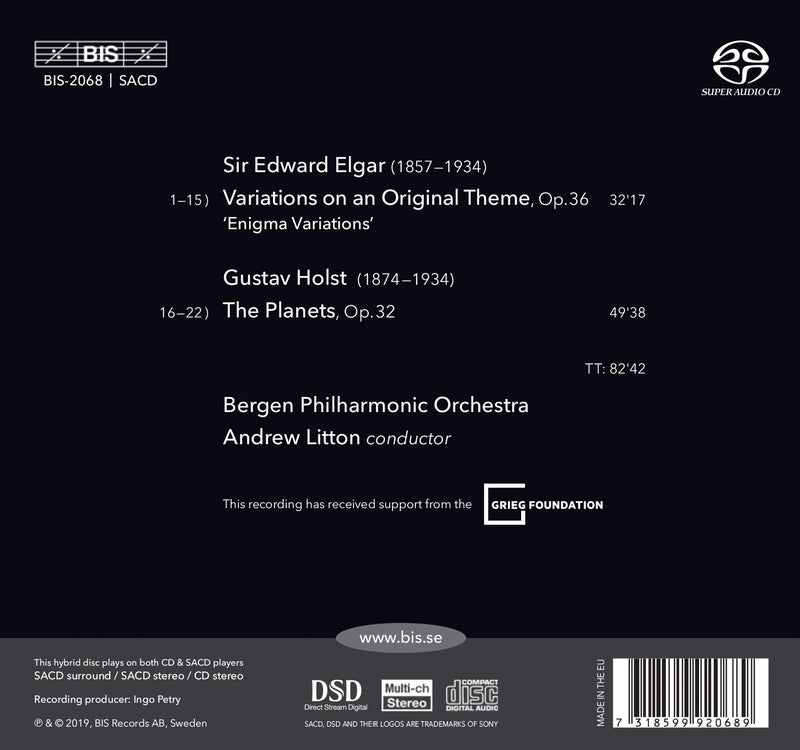 Holst: The Planets - Elgar: Enigma Variations / Litton, Bergen Philharmonic