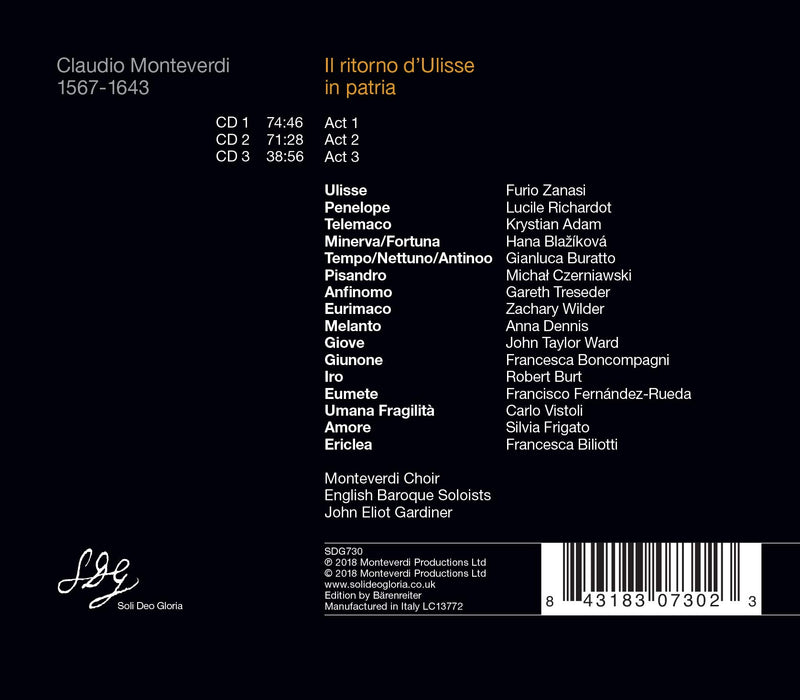 Monteverdi: Il ritorno d'Ulisse in patria / Gardiner, English Baroque Soloists