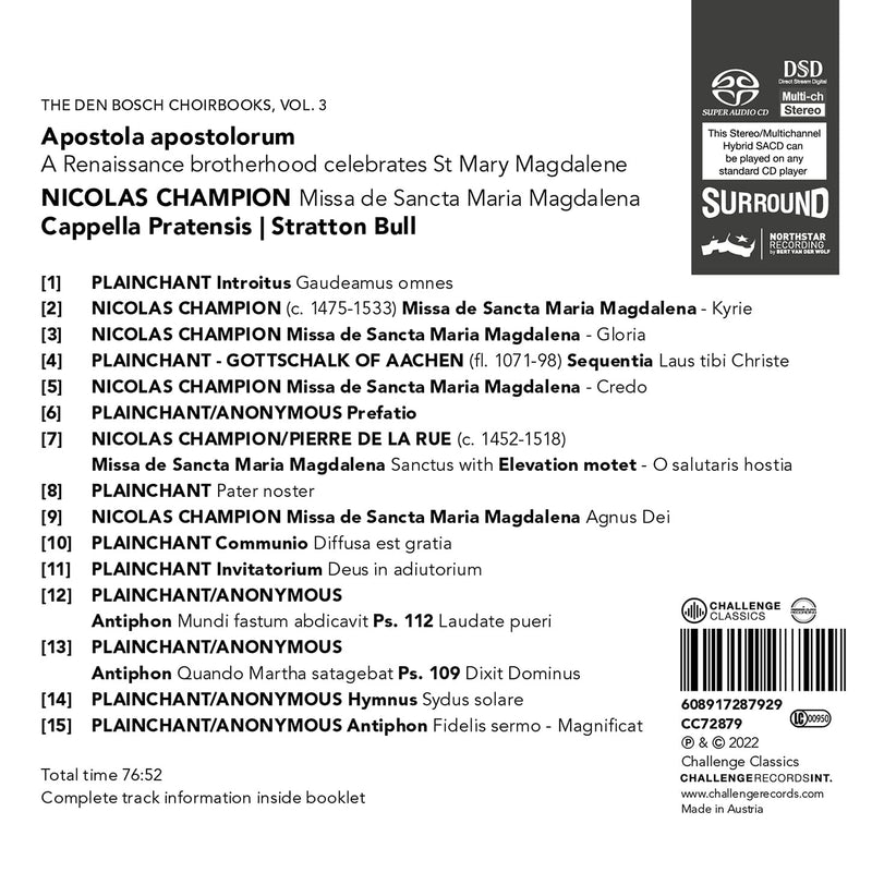 Champion: Apostola Apostolorum [The Den Bosch Choirbooks vol. 3] / Bull, Capella Pratensis
