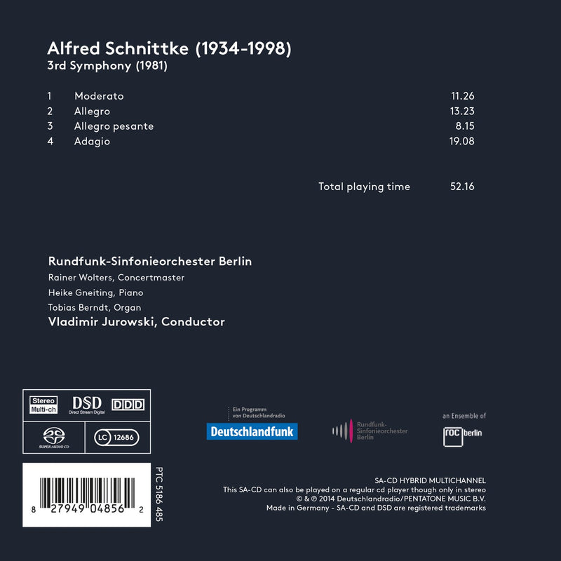 Schnittke: 3rd Symphony / Jurowski, Berlin Radio Symphony Orchestra