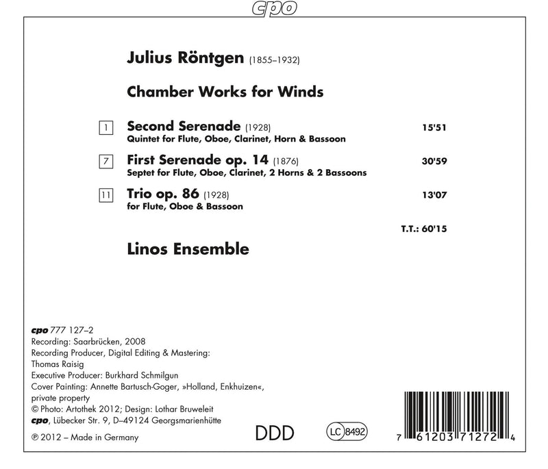 Rontgen: Wind Serenades / Linos Ensemble