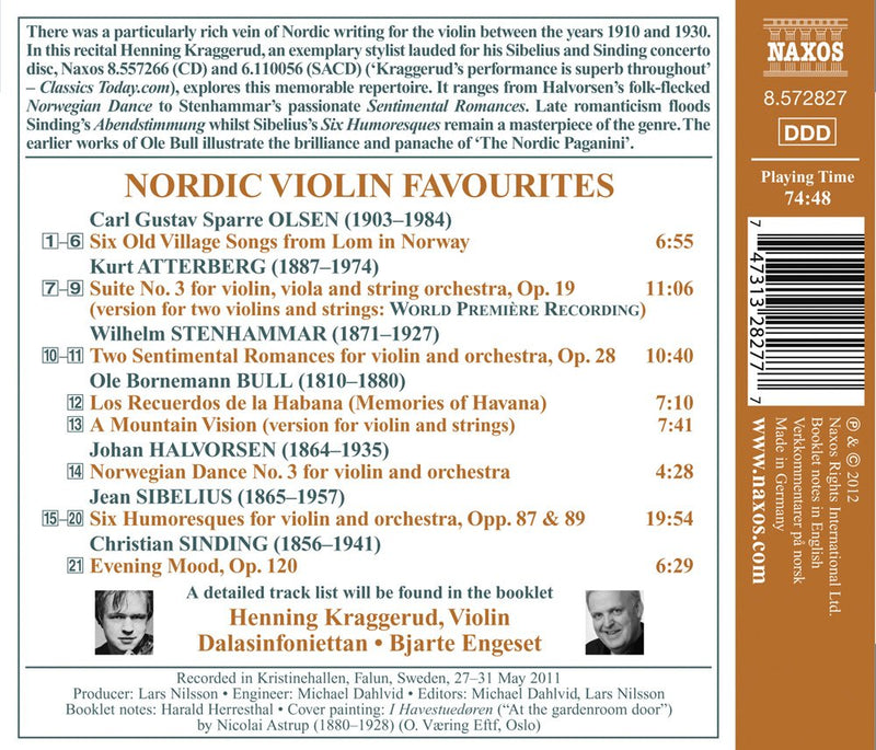 Nordic Violin Favourites / Kraggerud, Engeset, Dalasinfoniettan