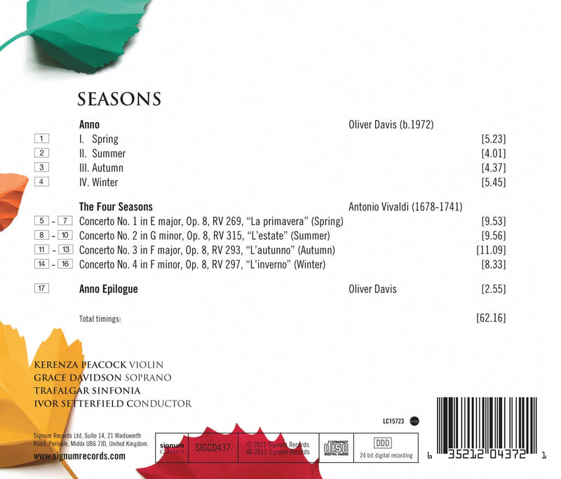 Seasons: Oliver Davis; Antonio Vivaldi