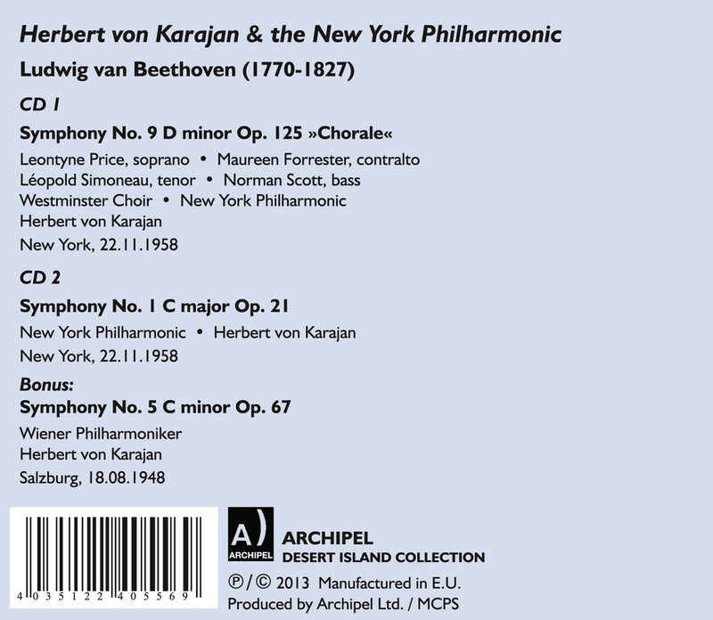Beethoven: Symphonies Nos. 1, 5 and 9