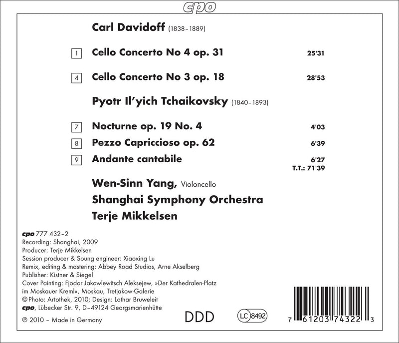Carl Davidoff: Cello Concertos 3 & 4