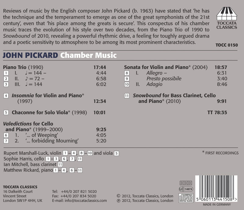 Pickard: Chamber Music, Vol. 1