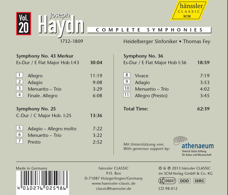 Haydn: Complete Symphonies, Vol. 20