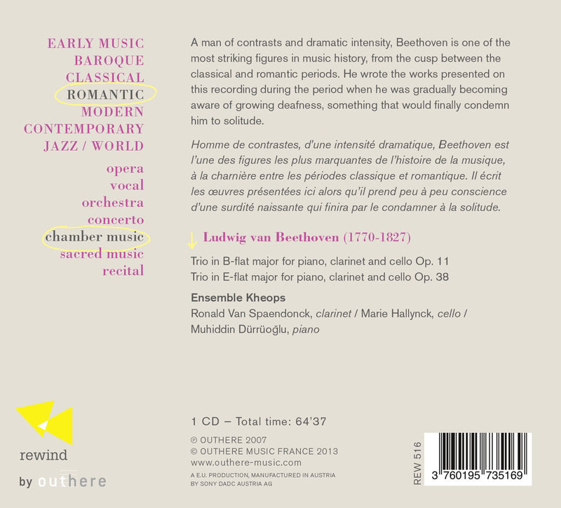 Beethoven: The Two Trios for Piano, Clarinet & Cello