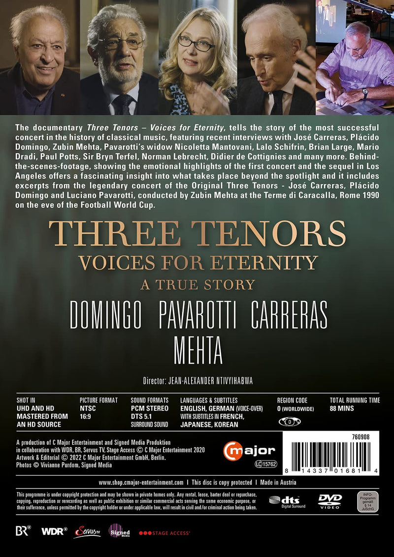Three Tenors: Voices for Eternity - A Documentary / Domingo, Pavarotti, Carreras, Mehta