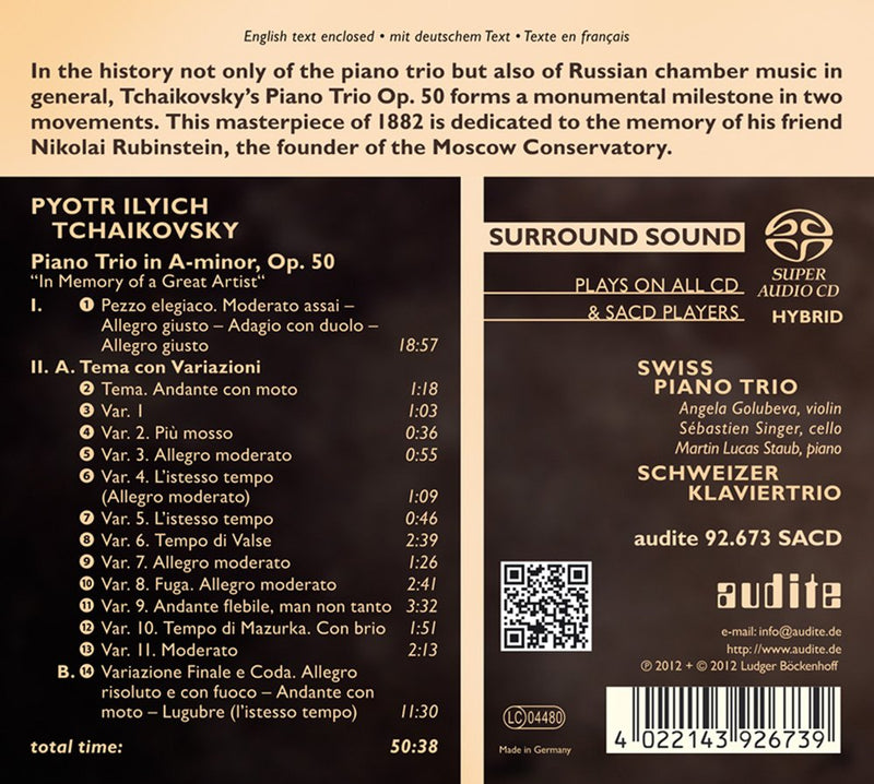 Tchaikovsky: Piano Trio, Op. 50