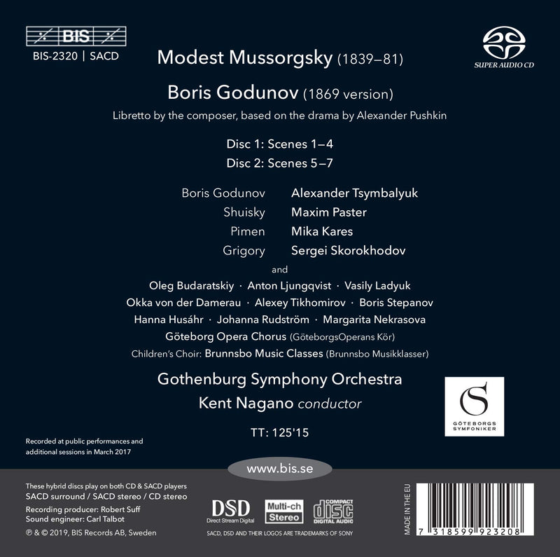 Mussorgsky: Boris Godunov / Nagano, Gothenburg Symphony