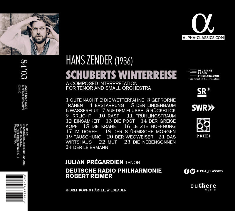 Zender: Schubert's Winterreise / Pregardien, Reimer, German Radio Philharmonic