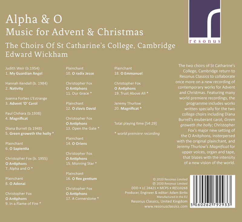 Alpha & O - Music for Advent & Christmas / Wickham, Choirs of St. Catharine's College, Cambridge