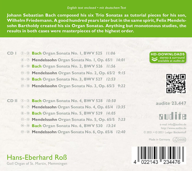 Bach & Mendelssohn: The Organ Sonatas / Ross