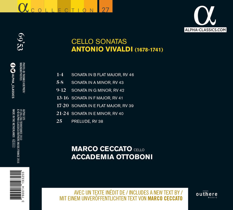 Vivaldi: Cello Sonatas / Ceccato, Ottoboni
