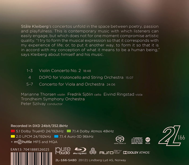Kleiberg: Concertos / Szilvay, Trondheim Symphony Orchestra