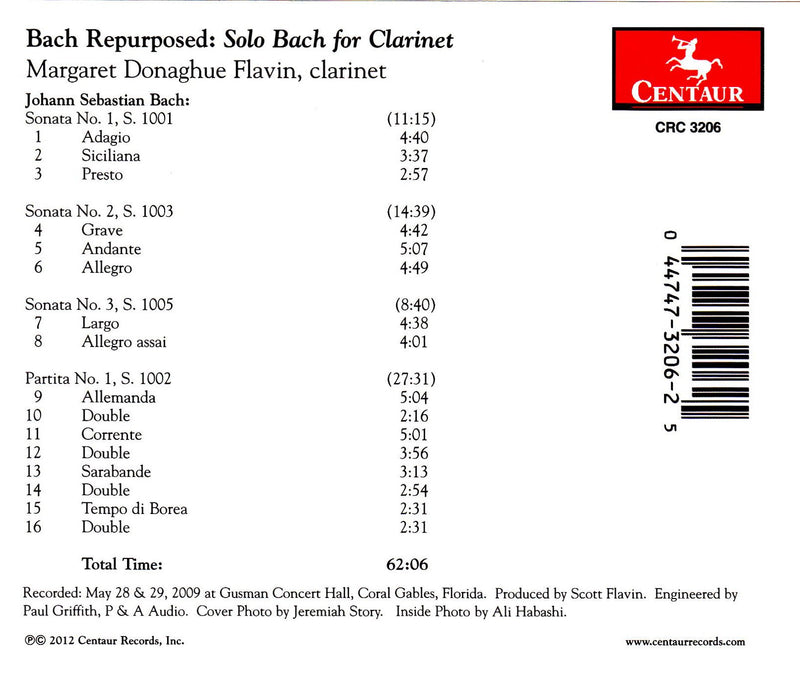 Bach Repurposed: Solo Bach For Clarinet